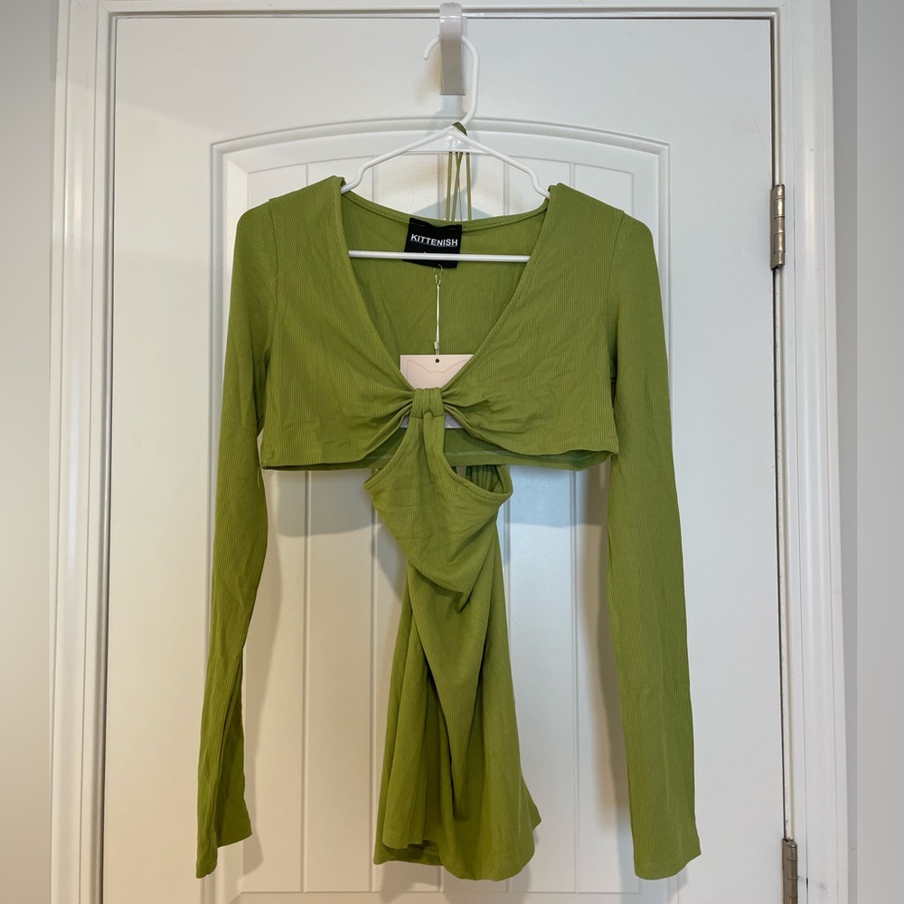 NWT Green Cutout Kittenish Dress